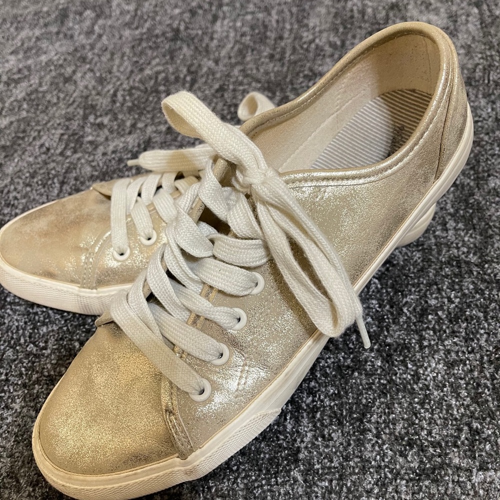 Gold metallic sneakers